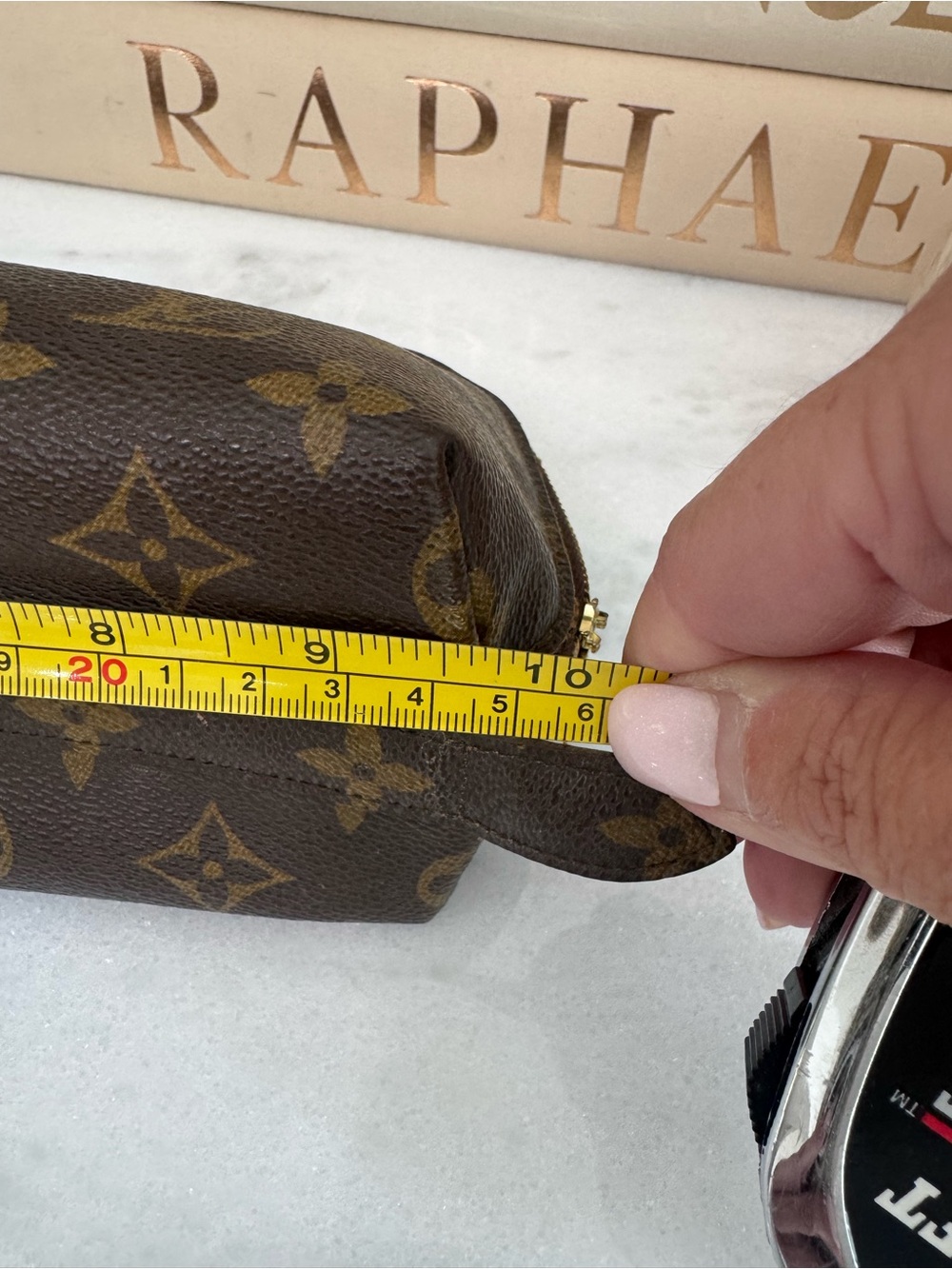 Auth Louis Vuitton Monogram Canvas Brown and Gold Toiletry Pouch - Picture 10 of 15
